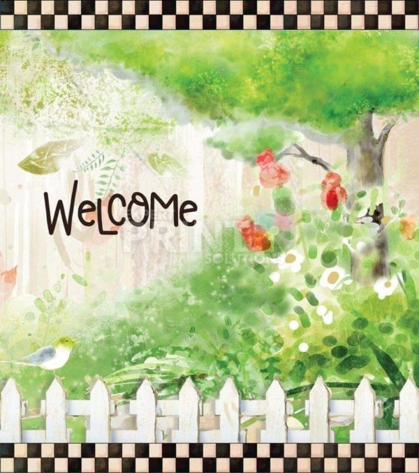 Cute Summer Garden - Welcome Dishwasher Sticker