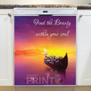 Flowers in a Boat - Find the Beauty within Your Soul Dishwasher Sticker