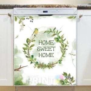 Cute Bird and Flowers - Home Sweet Home Dishwasher Sticker