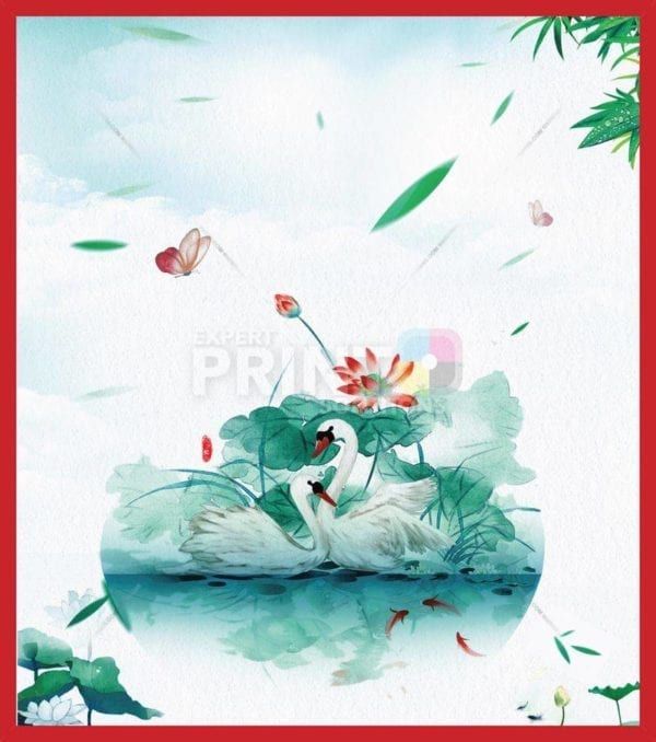 Beautiful Swan Couple Dishwasher Sticker