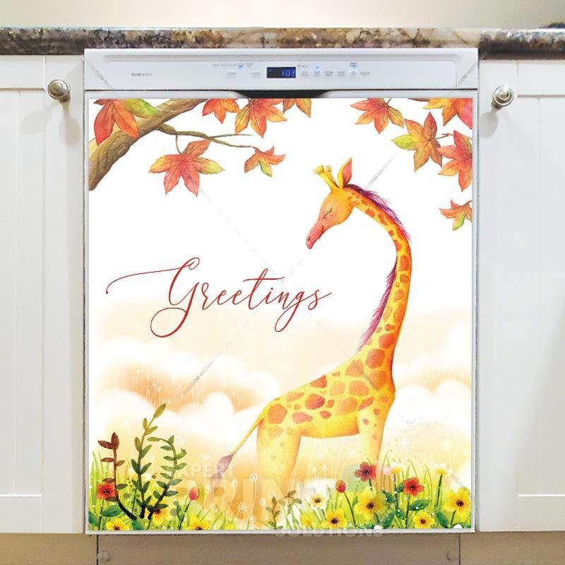 Giraffe Greetings Dishwasher Sticker