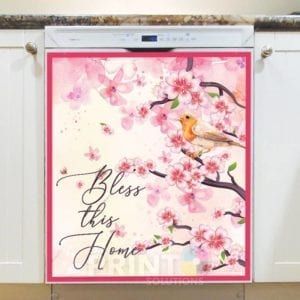 Cherry Tree and Bird - Bless this Home Dishwasher Sticker