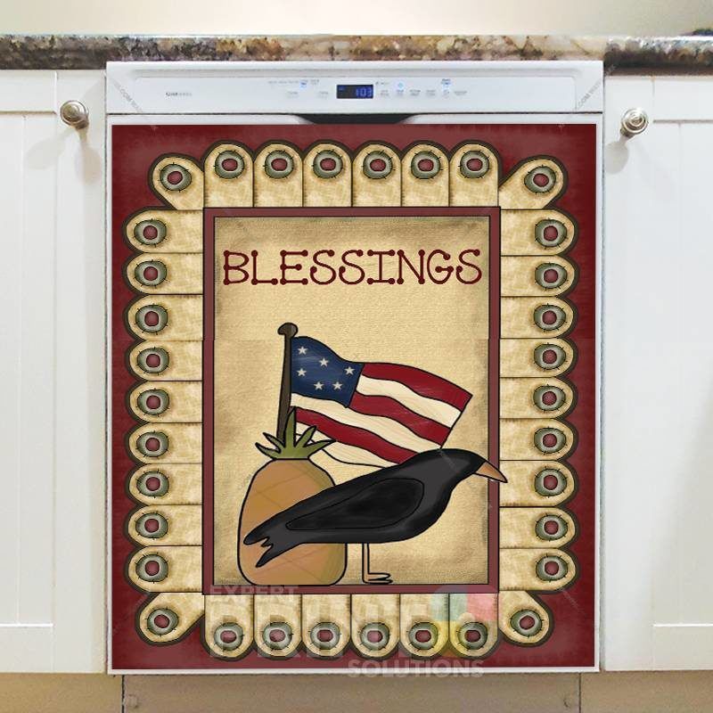 Prim Country Patriot Design #10 - Blessings Dishwasher Sticker