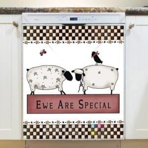 Primitive Country Sheep and Crow - Ewe are Special Dishwasher Sticker