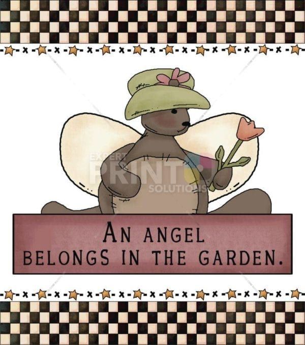 Primitive Country Garden Angel #3 - An Angel Belongs in the Garden Dishwasher Sticker