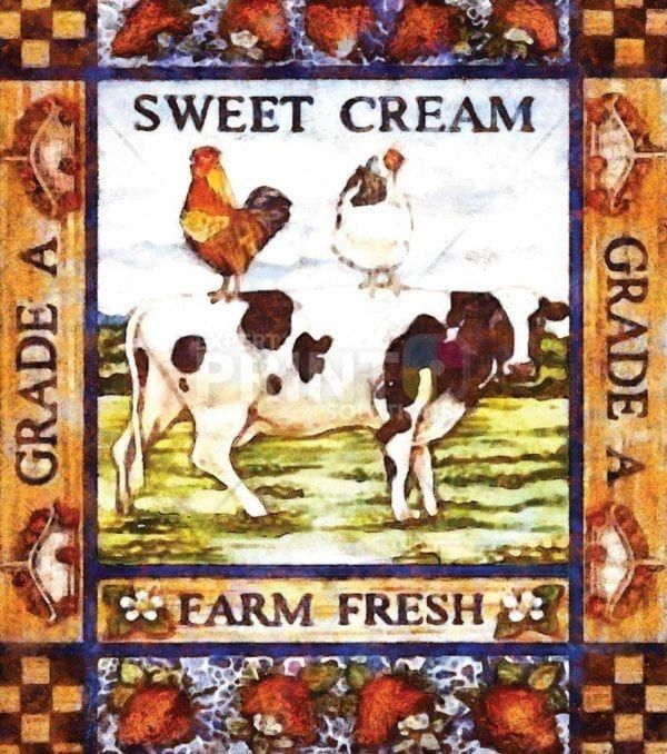 Vintage Country Farm Labels #2 - Sweet Cream - Farm Fresh Dishwasher Sticker
