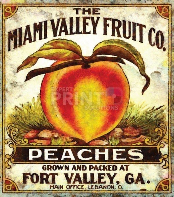Beautiful Vintage Labels #3 - The Miami Valley Fruit Co. - Peaches Dishwasher Sticker