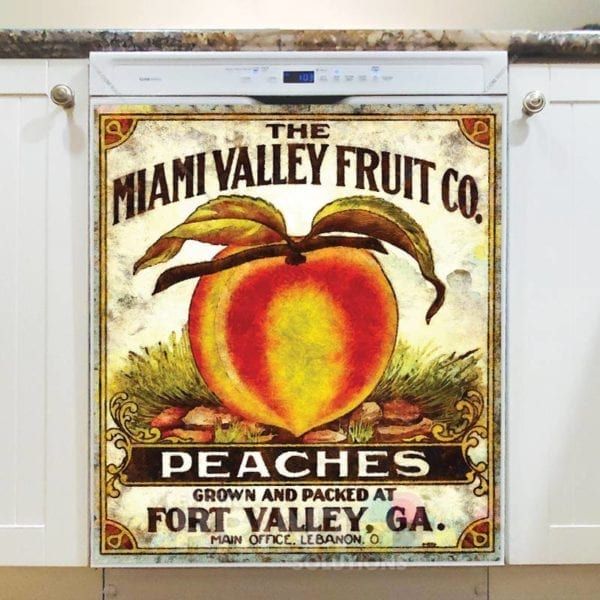 Beautiful Vintage Labels #3 - The Miami Valley Fruit Co. - Peaches Dishwasher Sticker