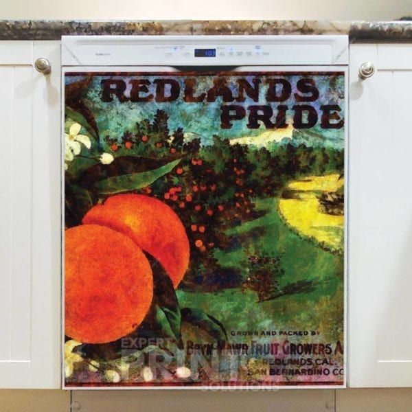 Beautiful Vintage Labels #2 - Redlands Pride Dishwasher Sticker