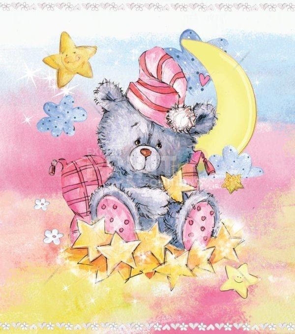 Teddy Bear with Stars and Moon Dishwasher Sticker