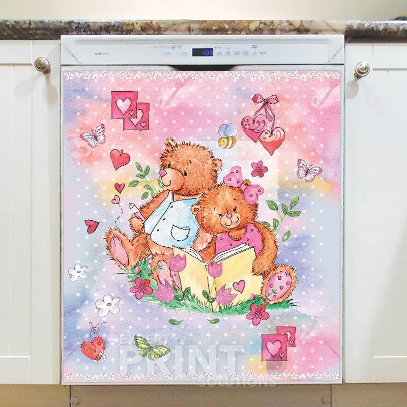 Lovely Teddy Bear Couple Dishwasher Sticker