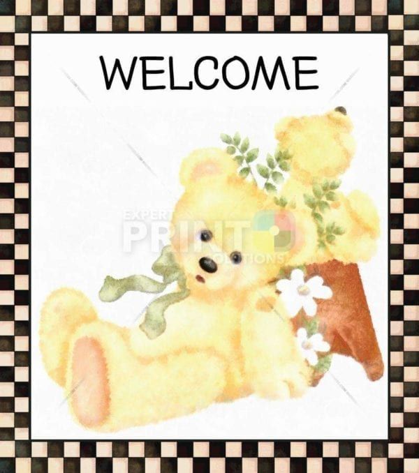 Welcome with Teddy Bears #2 Dishwasher Sticker