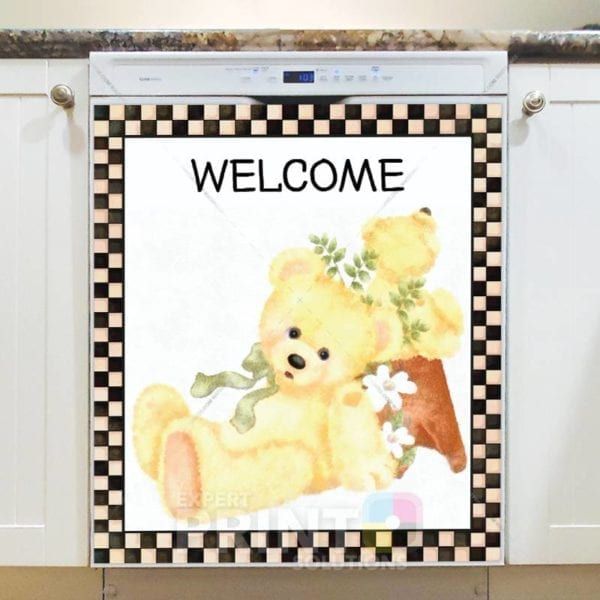 Welcome with Teddy Bears #2 Dishwasher Sticker