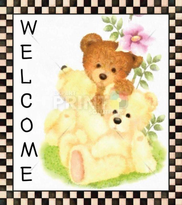 Welcome with Teddy Bears Dishwasher Sticker