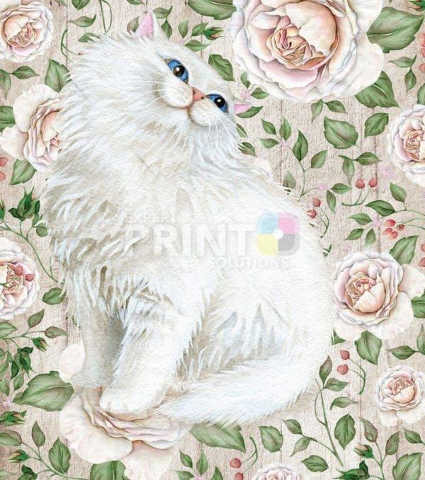 Cute Fluffy White Cat Dishwasher Sticker