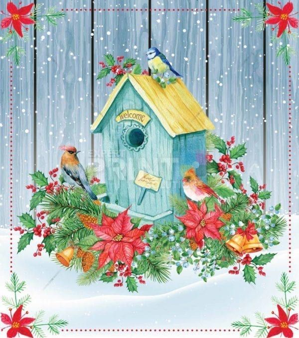 Christmas - Winter Birds and Flowers #8 Dishwasher Sticker