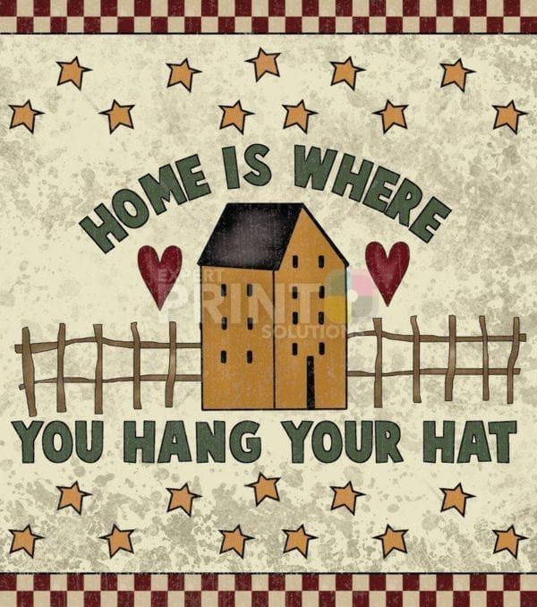 Prim Country Saltbox House #3 - Home is Where You Hang Your Hat Dishwasher Sticker