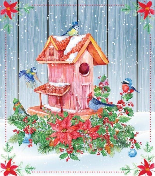 Christmas - Winter Birds and Flowers #6 Dishwasher Sticker