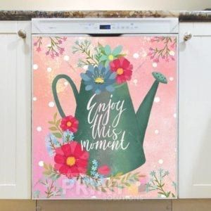 Watering Can and Flowers - Enjoy this Moment Dishwasher Sticker