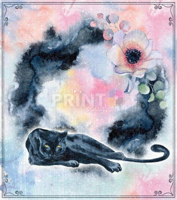 Black Panther with Flowers #1 Dishwasher Sticker
