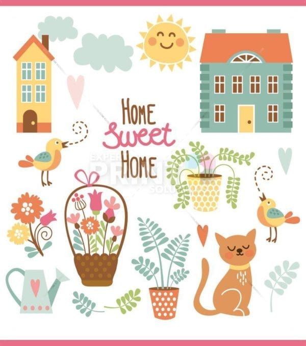 Home Sweet Home * Cute Garden Dishwasher Sticker