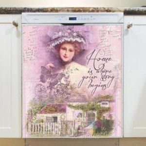 Shabby Chic Garden #32 - Home is Where Your Story Begins Dishwasher Sticker