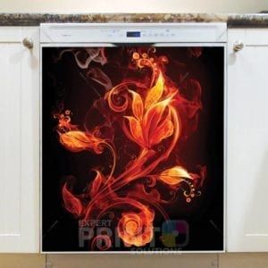 Beautiful Fire Flower Dishwasher Sticker