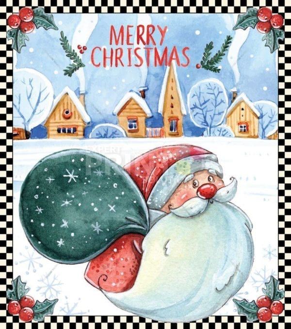 Christmas - Happy Santa #1 - Merry Christmas Dishwasher Sticker