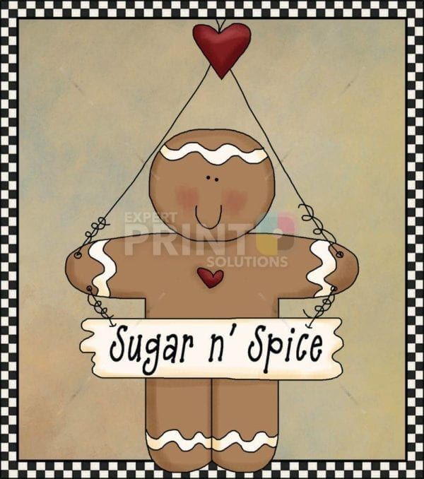 Cute Primitive Country Gingerbread Man #1 - Sugar n' Spice Dishwasher Sticker