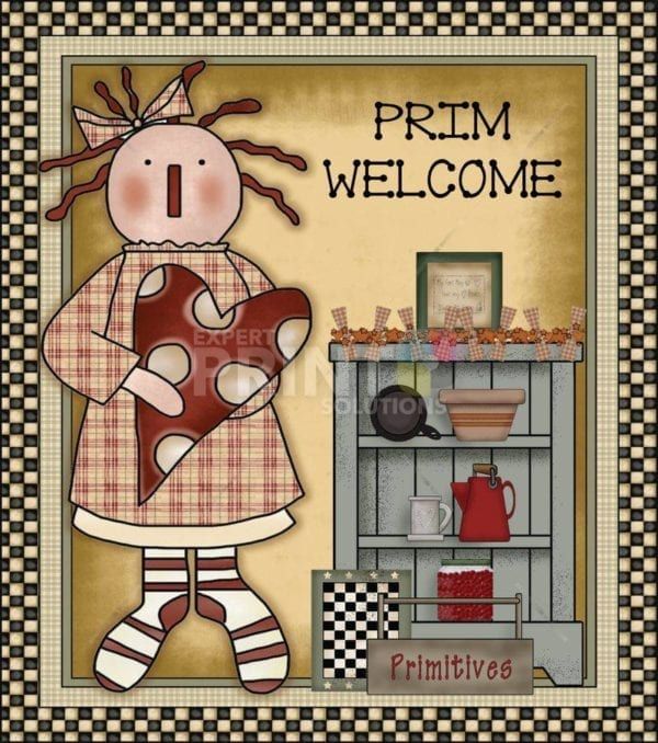 Cute Primitive Country Raggedy Ann's Home - Prim Welcome Dishwasher Sticker