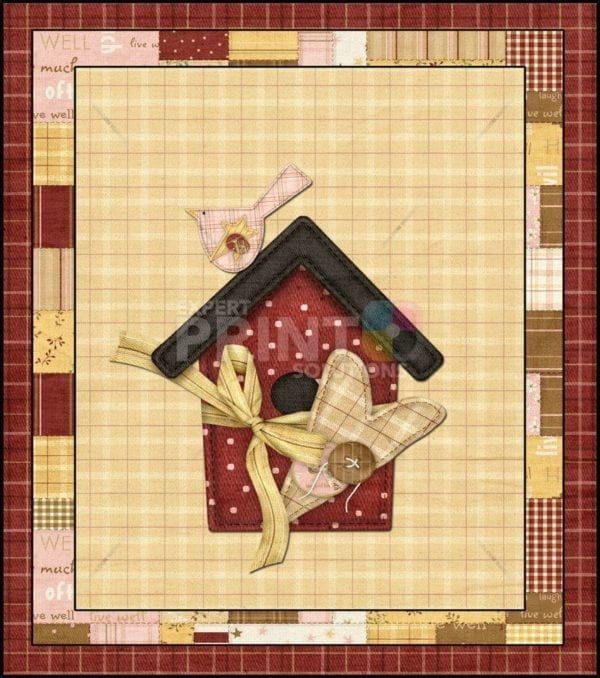 Primitive Country Patchwork Birdhouse #1 Dishwasher Sticker