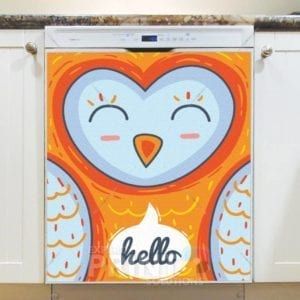 Sweet Smiling Owl - Hello Dishwasher Sticker