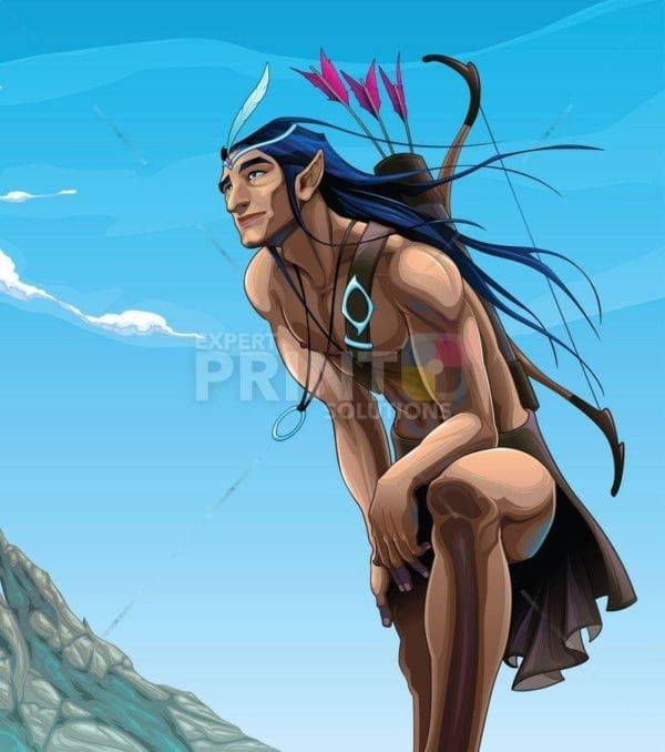 Native Warrior on the Hilltop Dishwasher Sticker