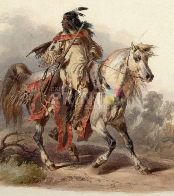 Native Warrior on Horseback Dishwasher Sticker