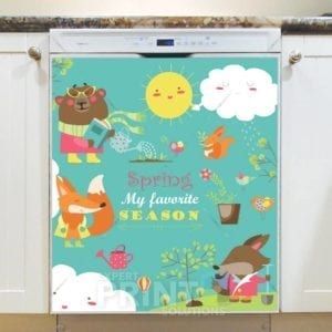 Welcome Spring with Cute Animals #15 - Spring - My Favorite Season Dishwasher Sticker