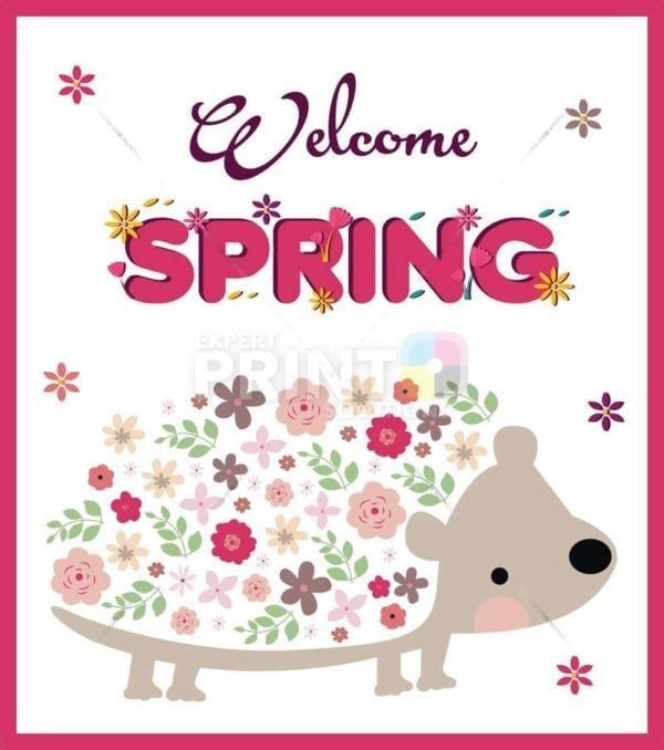 Welcome Spring with Cute Animals #2 Dishwasher Sticker