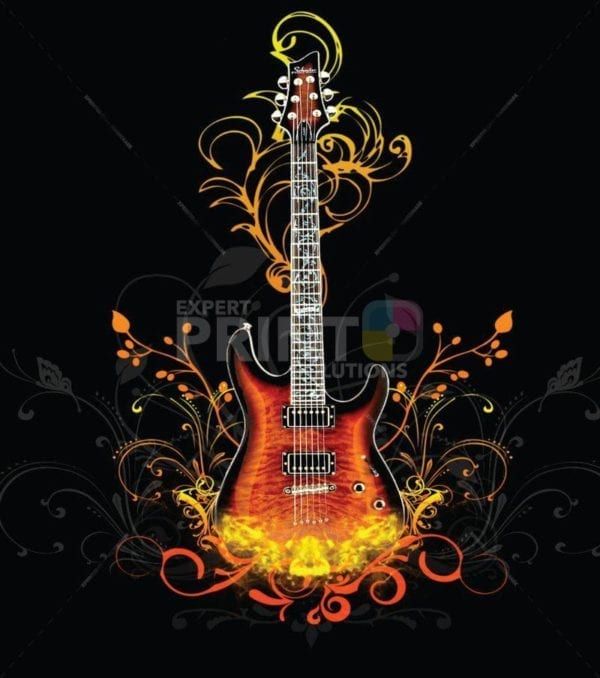 Flower Guitar Dishwasher Sticker