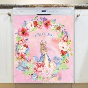 Peter Rabbit Wreath #2 - Welcome Dishwasher Sticker