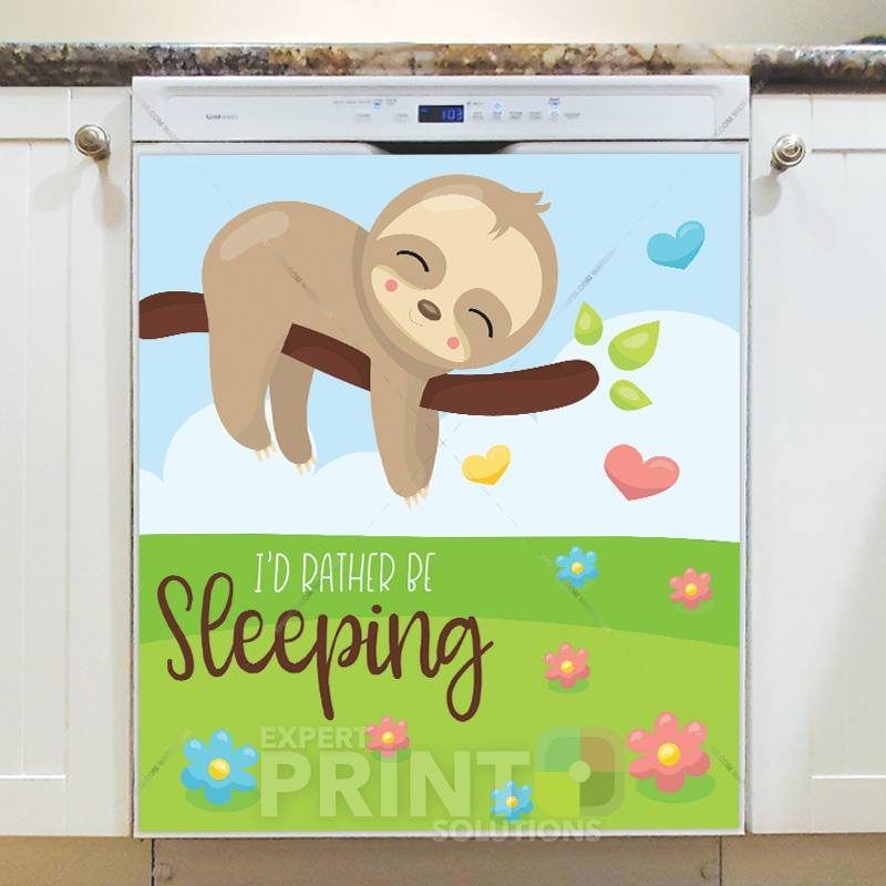 Sweet Adorable Sloth #4 - I'd Rather Be Sleeping Dishwasher Sticker