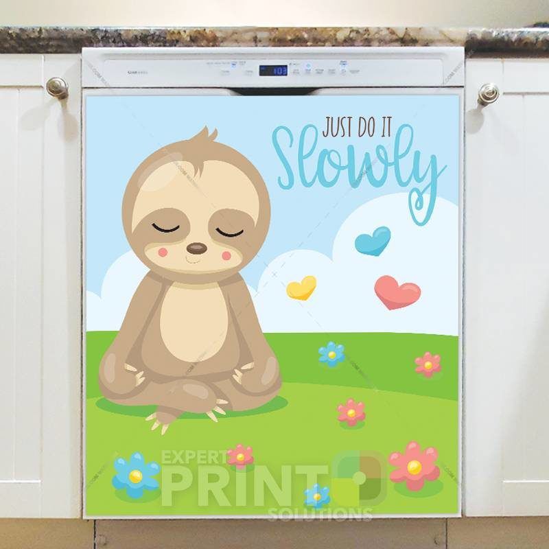 Sweet Adorable Sloth #2 - Just do it Slowly Dishwasher Sticker
