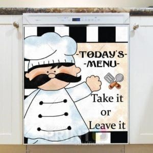 Cute Italian Chef - Today's Menu - Take it or Leave it Dishwasher Sticker