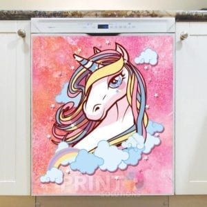 Pretty Unicorn Girl Dishwasher Sticker