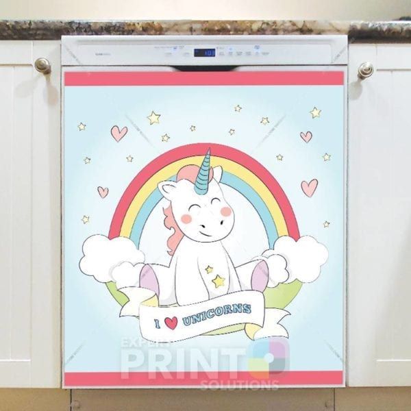 I Love Unicorns Dishwasher Sticker