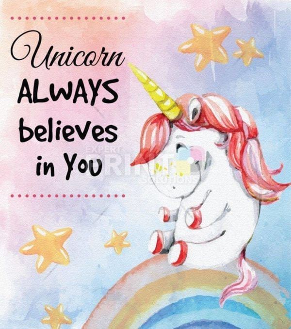 Cute Unicorn on a Rainbow - Unicorn Always believes in you Dishwasher Sticker