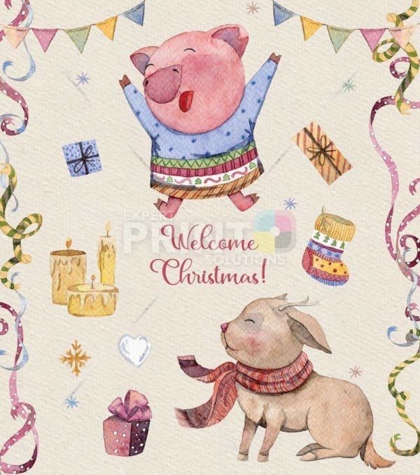 Christmas - Happy Piggies' Christmas #12 - Welcome Christmas Dishwasher Sticker