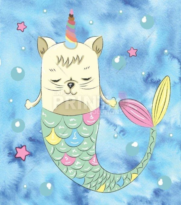 Fantasy Kitten Mermaid Unicorn Dishwasher Sticker