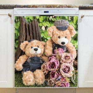 Adorable Teddy Bear Couple #3 Dishwasher Sticker