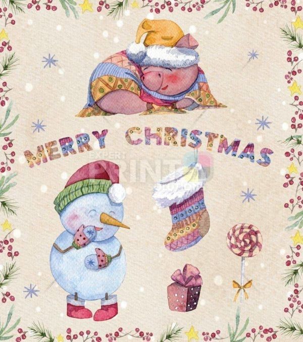 Christmas - Happy Piggies' Christmas #11 - Merry Christmas Dishwasher Sticker