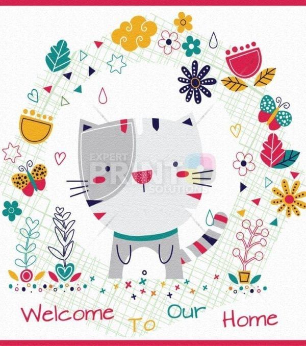 Kitten and Butterflies - Welcome To Our Home Dishwasher Sticker