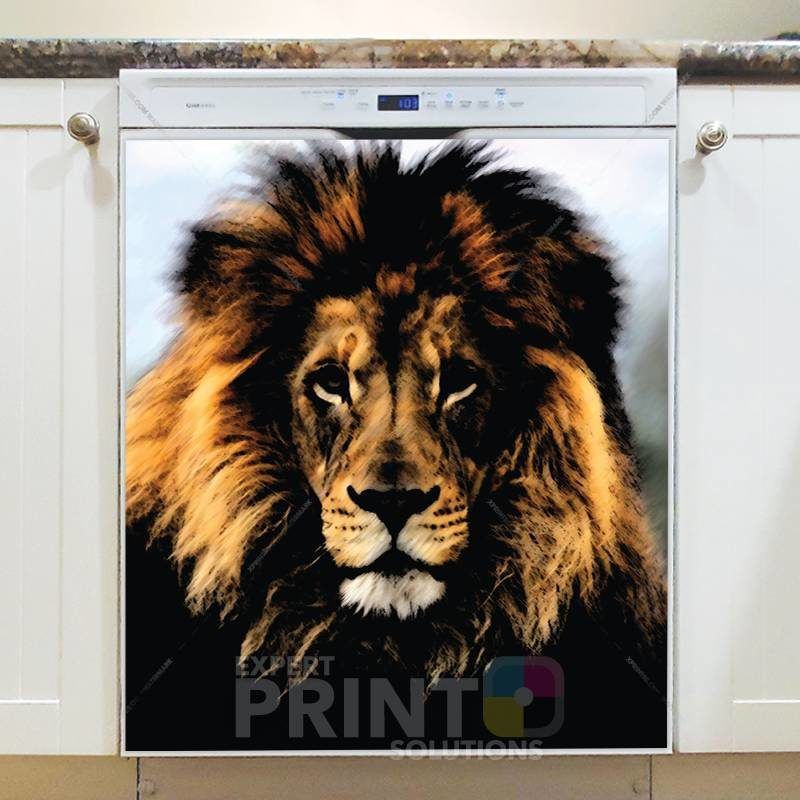 Beautiful Calm Lion Dishwasher Sticker